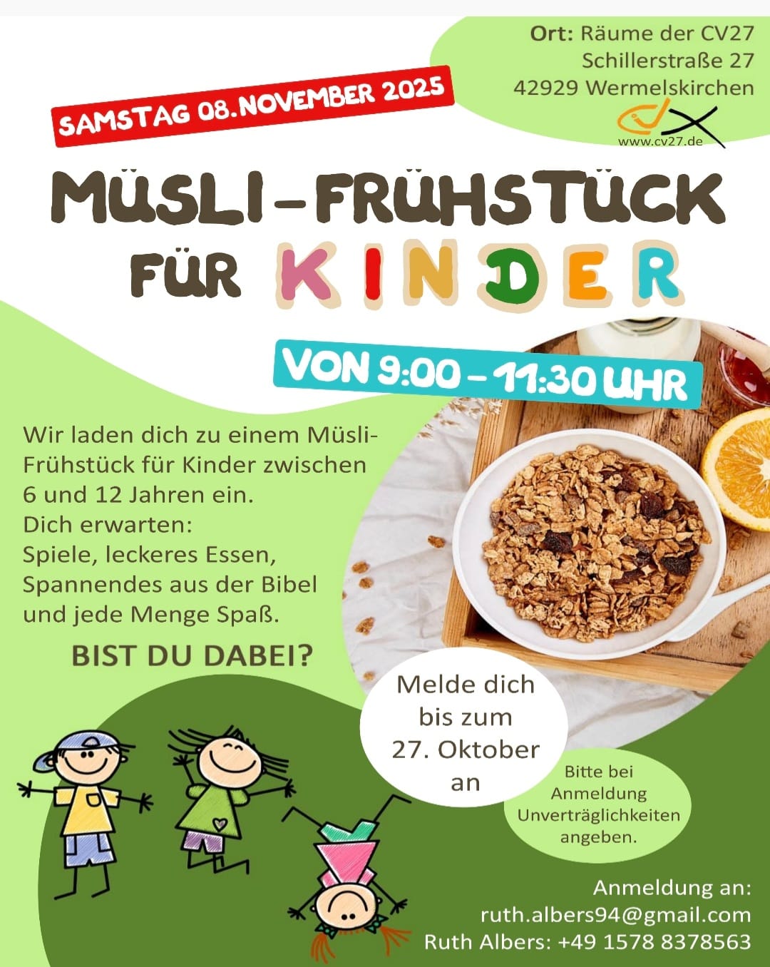 Müsli-Frühstück für Kinder